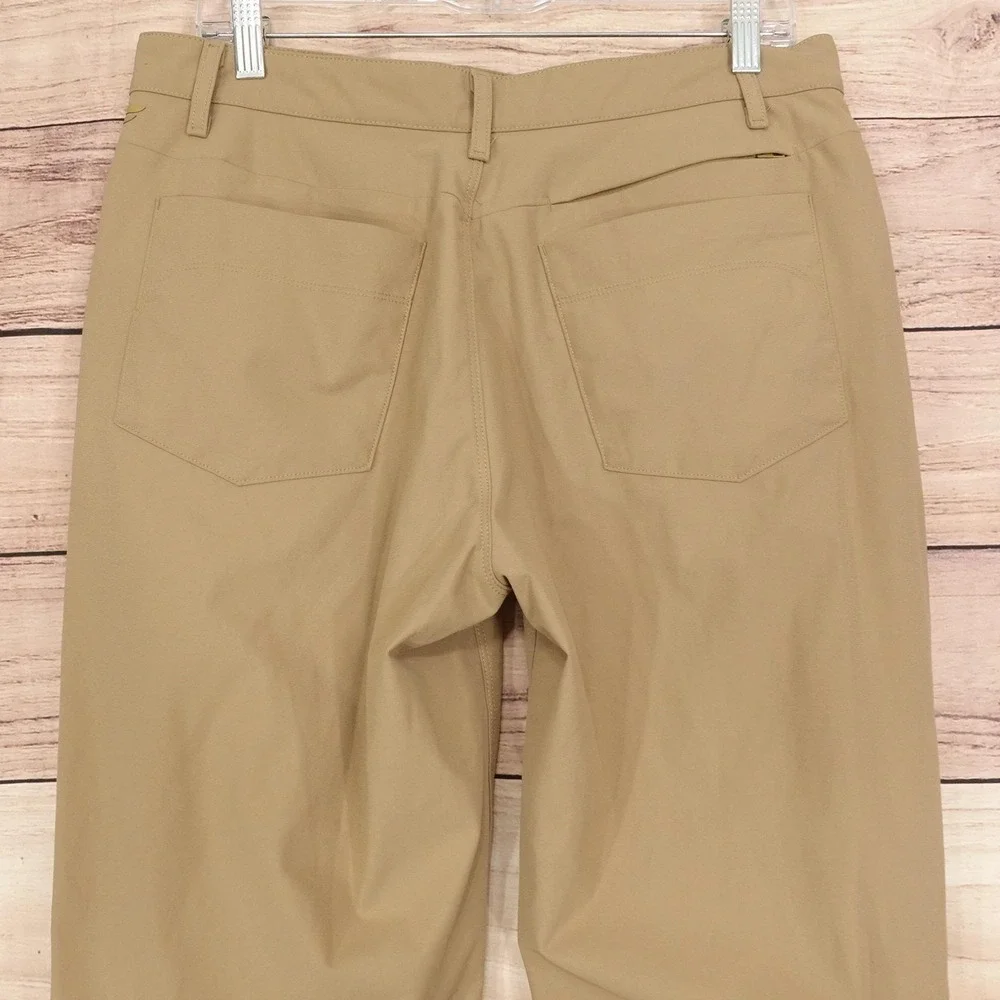 Fabletics Pants Mens 33x34 Beige Slim Khaki Microfiber Travel Casual Chino